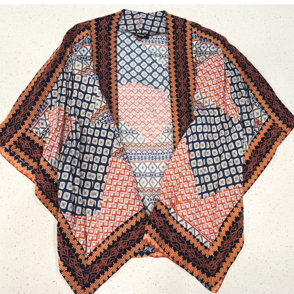 Tolani Collection "Raelyn" Kimono. Boho Embroidered/open-front, short-sleeve O/S